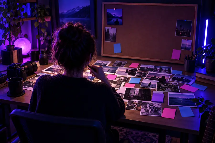 Illustration of a social content workspace before a publishing plan is set